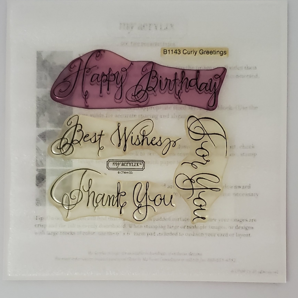 Close To My Heart Curly Greetings Clear Acrylic Stamps B1143